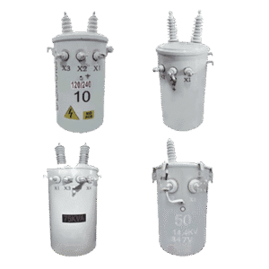 Single overhead distribution transformer